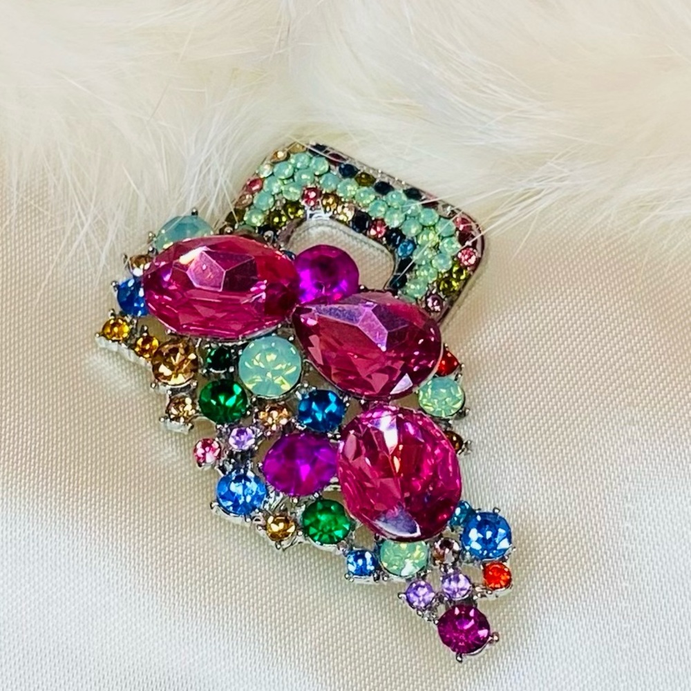 Elle Multicolor Crystal Brooch